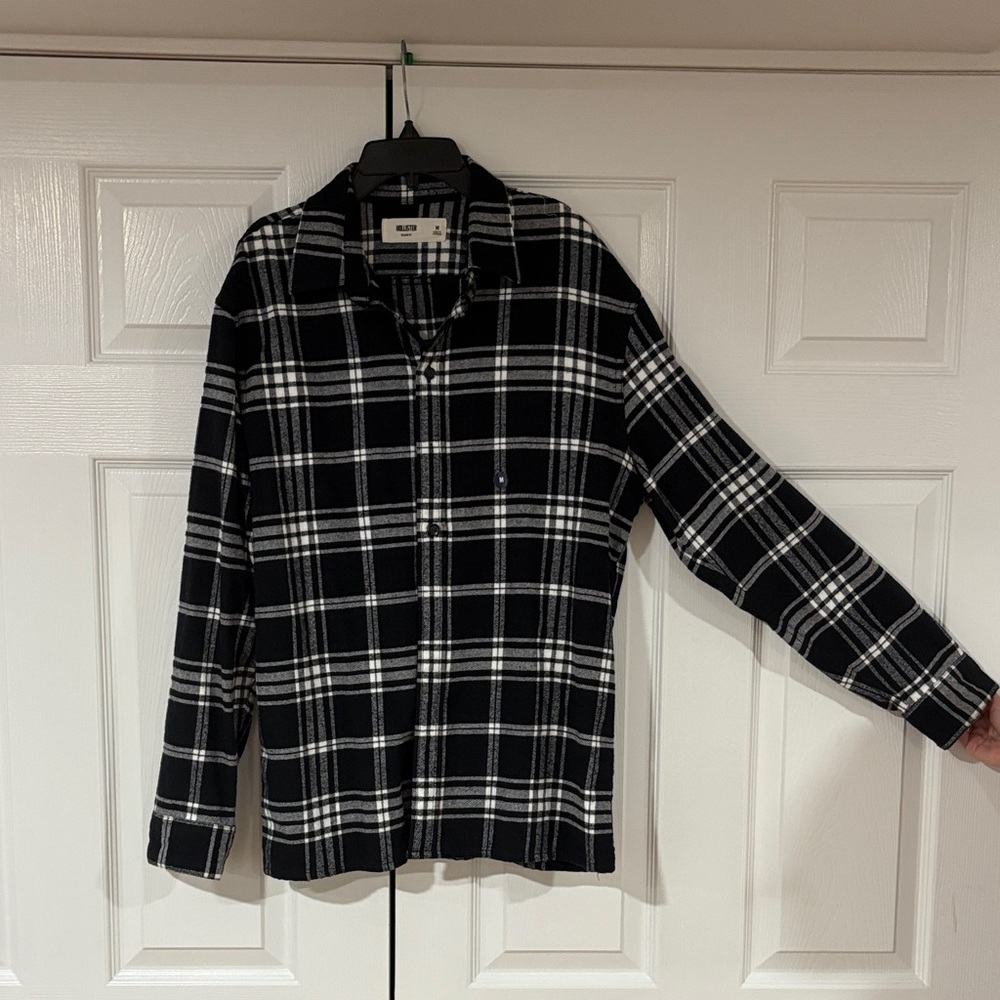 Hollister Black and White Checkered Jacket